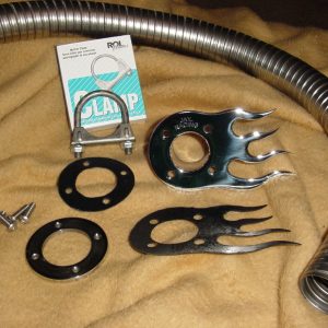 Jay Racing Front Wastegate Dump Kit, Flames Design, LEFT 1.75 OD